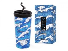 IDRINK Termohrnek z Nerezové Oceli, vzor Mořské Vlny 350lm