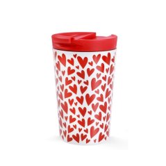 IDRINK Termohrnek z nerezové oceli, 260 ml, Srdíčka