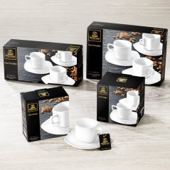 Wilmax COFFEE CUP & SAUCER Porcelánová Sada 6 šálok a podšálok na kávu a čaj 90ml