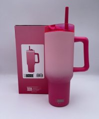Termohrnek Travel Mug s brčkem 1200 ml růžový