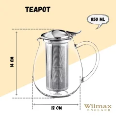 WILMAX Tetera de vidrio termo 1300 ml