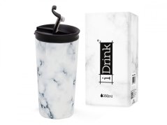 IDRINK Termohrnek z Nerezové Oceli 350ml motiv Mramorově Bílý