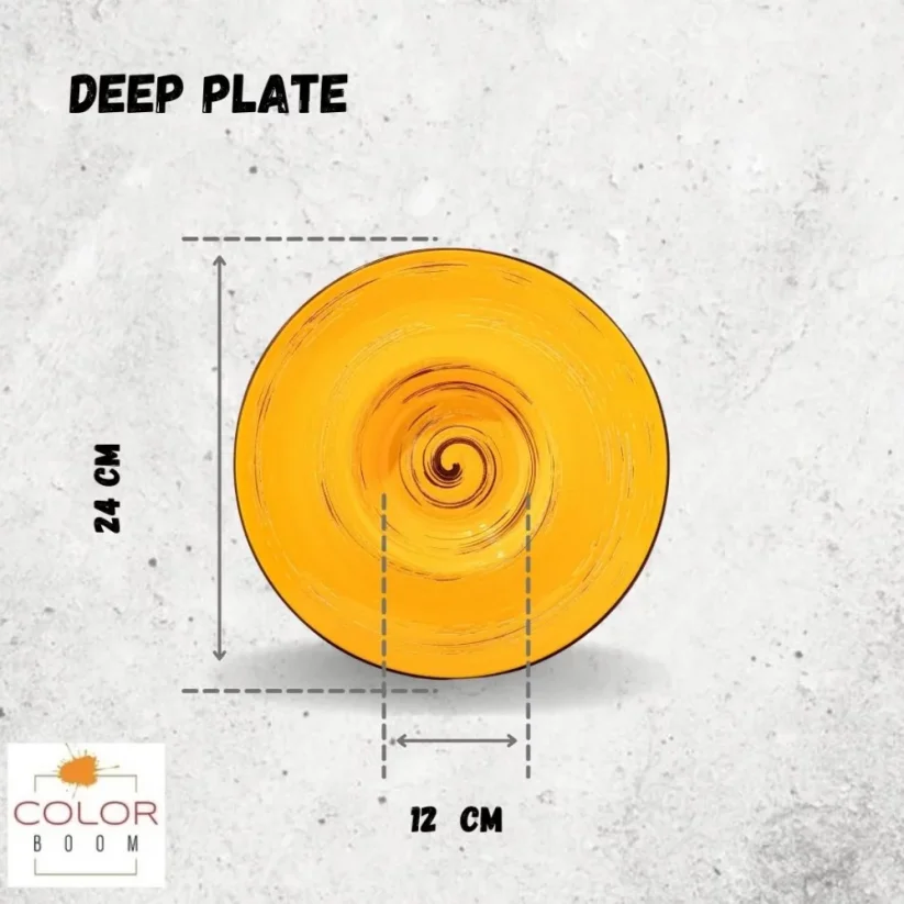 WILMAX talíř hluboký 25,5cm 350ml - balení 3ks barva žlutá