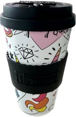 Termohrnek RPED plast 435ml Jednorožec