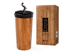 IDRINK Termohrnek z Nerezové Oceli 350ml motiv Dřevo