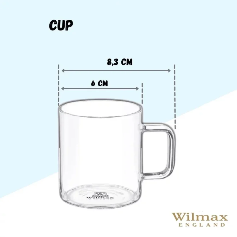 WILMAX termohrnek z borosilikátového skla 160 ml, balení 1 ks