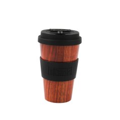 iDRINK Taza térmica iDRINK, diseño de madera, 435 ml