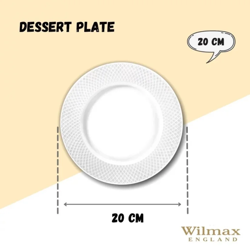 WILMAX dezertní talíř 20cm - Dárkový set 6 talířů