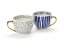 CHA CULT Čajový porcelánový hrnček „Corina“ 350ml - FARBA: Biela s čiernymi bodkami a zlatým uchom