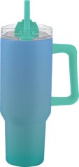 Termohrnek Travel Mug s brčkem 1200 ml modro-zelený