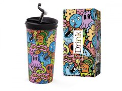 IDRINK Termohrnek z Nerezové Oceli 350ml motiv Doodle