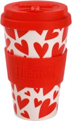Termohrnek RPED plast 435ml Srdíčka