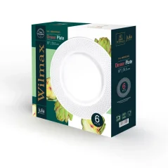 WILMAX Plato de cena 25,5 cm - Juego Regalo 6 uds