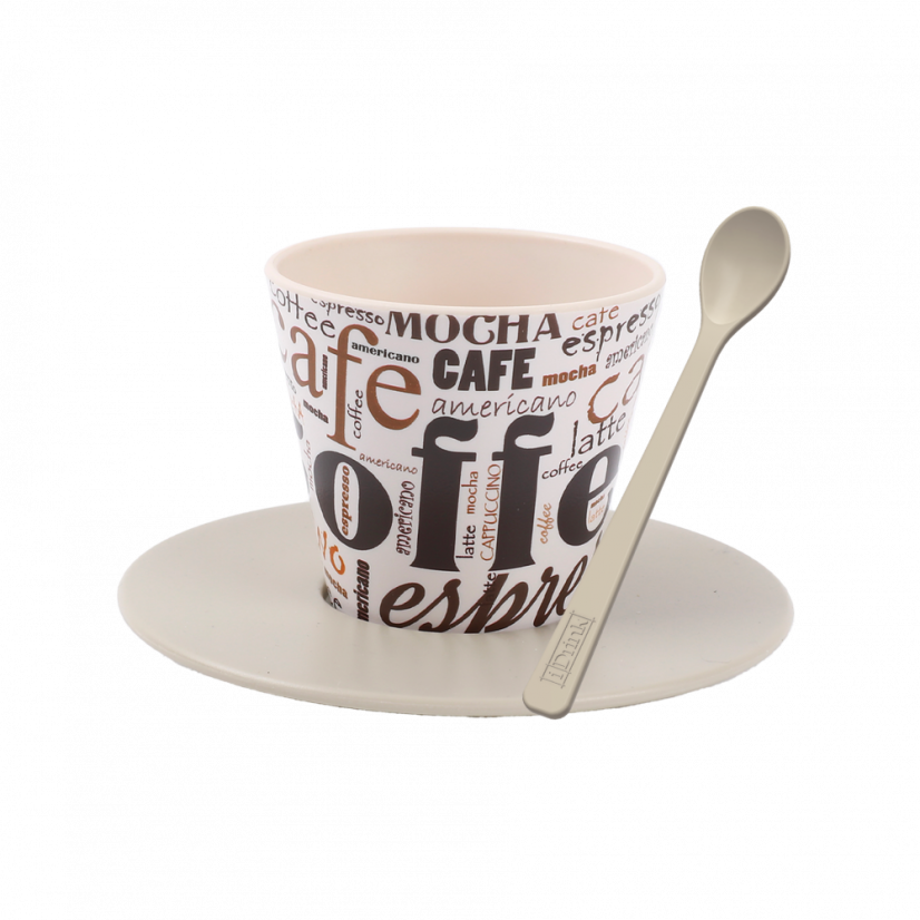 iDRINK Juego tasa, platillo y cucharita, "Espresso", 90 ml