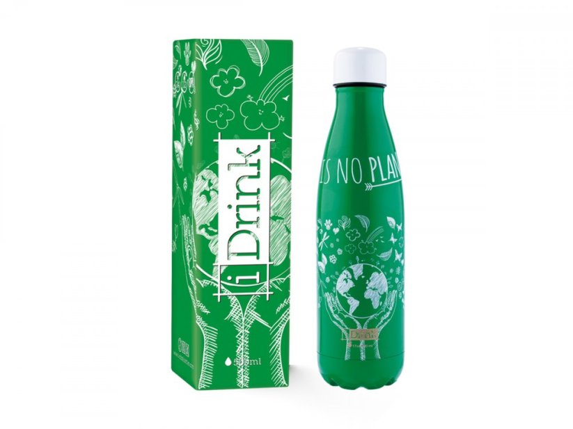 iDRINK | Nerezová kovová termoska, vzor planeta B, 500 ml