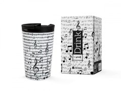 IDRINK Termohrnek z nerezové oceli, 260 ml, Hudební noty