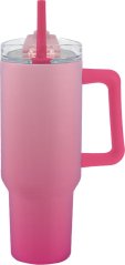 Termohrnek Travel Mug s brčkem 1200 ml růžový
