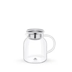 WILMAX džbán z termoskla 1000 ml, čiré sklo s nerezovým víčkem