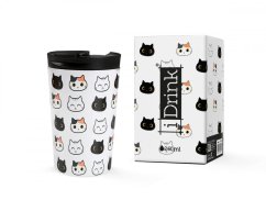 IDRINK Termohrnek z nerezové oceli, 260 ml, Kočky