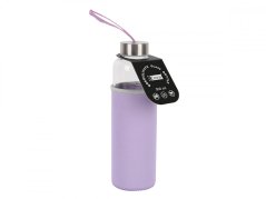 IDRINK Borosilikátová skleněná láhev, vzor purple, 500 ml