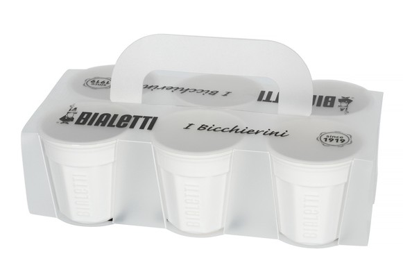 BIALETTI Bicchierini 60 ml 6 ks bílé Porcelánové Šálky na Espresso