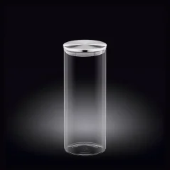 WILMAX dóza z termoskla 1600 ml, čiré sklo s nerezovým víčkem, 10x25,5cm