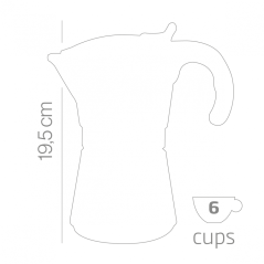 Moka konvička MISS INNOVA nerez  INDUCTION na 6 šálků