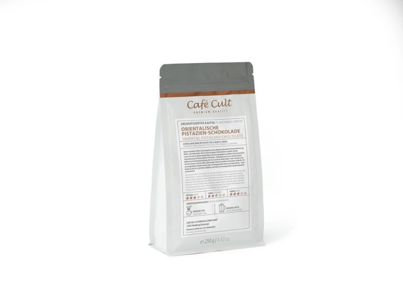 Cafe Cult Zrnková ochucená káva s pistáciemi a čokoládou 250g