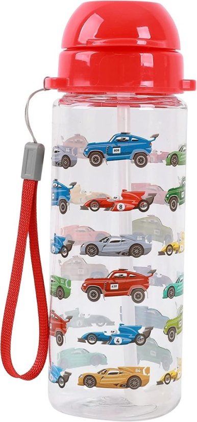 Botella de agua infantil Tritan iDrink con pajita Cars, 400 ml