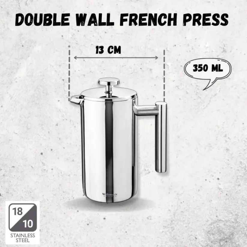 WILMAX French Press nerezový dvouplášťový 350ml