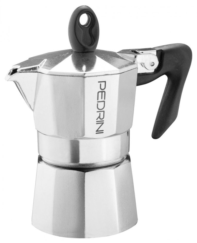 PEDRINI moka konvička kaffettiera hliníková na 1 šálek PEDRINI moka konvička kaffettiera hliníková na 1 šálek