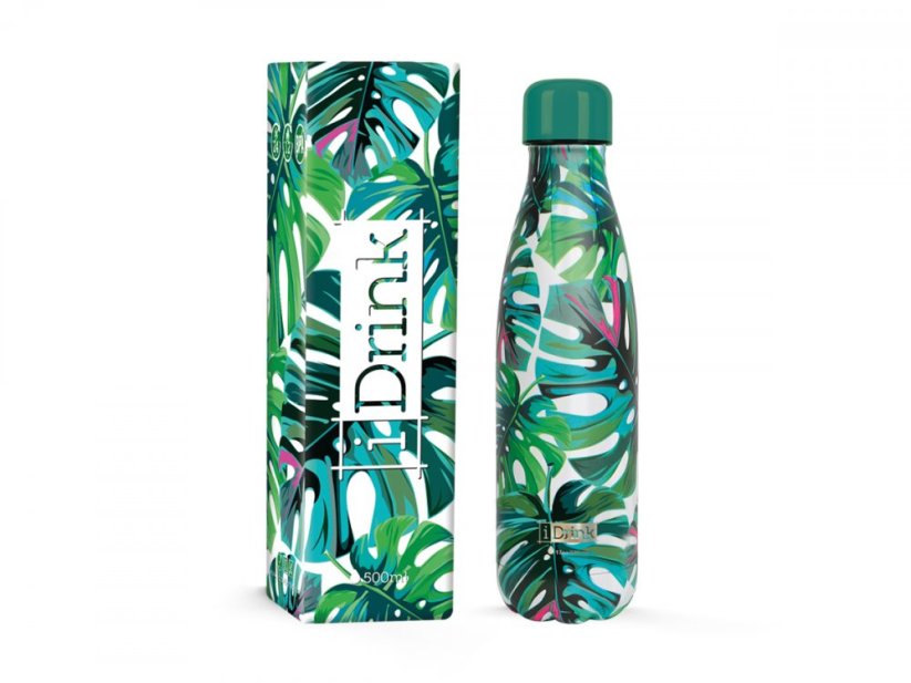 iDRINK | Nerezová kovová termoska, vzor jungle, 500 ml