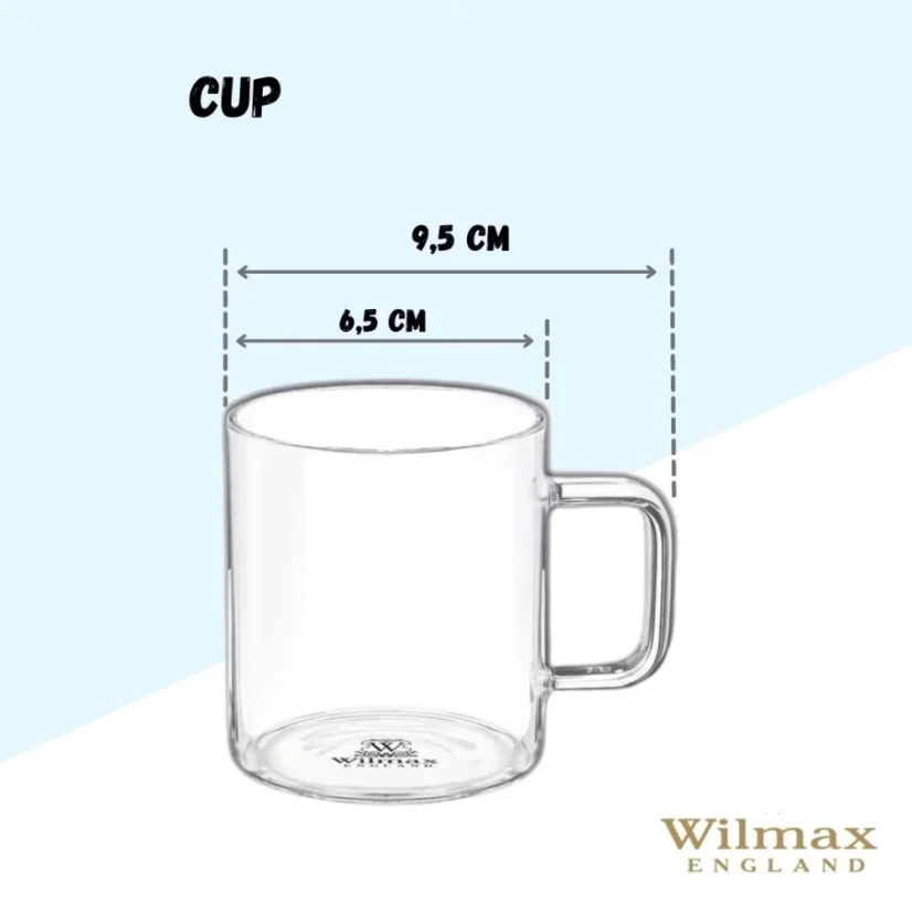 WILMAX termohrnek z borosilikátového skla 200 ml, balení 1 ks