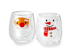 Poháre z dvojitého termoska 200 ml - číre sklo "Festive Flurry"