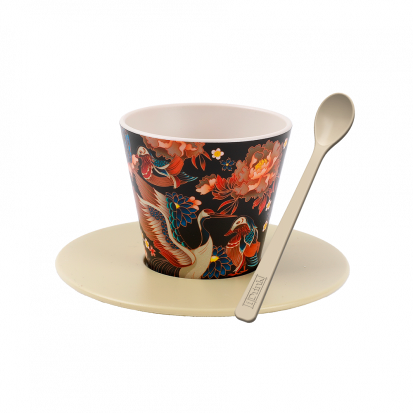 iDRINK Juego tasa, platillo y cucharita, "Naturaleza", 90 ml