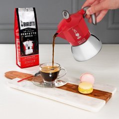 BIALETTI MOKA KONVIČKA INDUCTION ČERVENÁ NA 2 ŠÁLKY