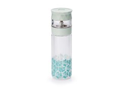 Dvojstenný sklenený cestovný hrnček na čaj 350 ml