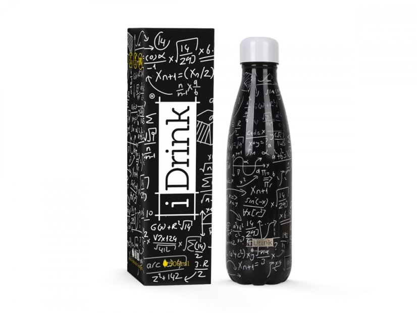 Botella térmica de acero inoxidable iDRINK, diseño matemático, 500 ml