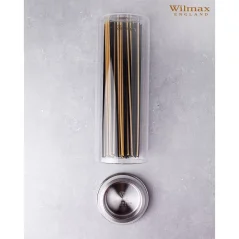 WILMAX dóza z termoskla 1600 ml, čiré sklo s nerezovým víčkem, 10x25,5cm