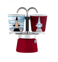 BIALETTI MOKA KONVIČKA SET MINI EXPRESS "R" na 2 ŠALKY MAGRITE +2 HRNKY