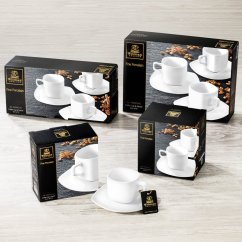 Wilmax COFFEE CUP & SAUCER  Sada 6 šálků a podšálků na kávu 90ml