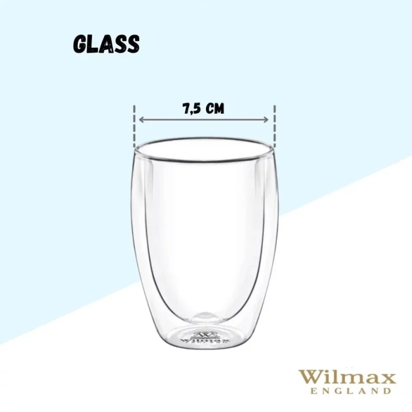 WILMAX hrnek z dvoustěnného termoskla 300ml