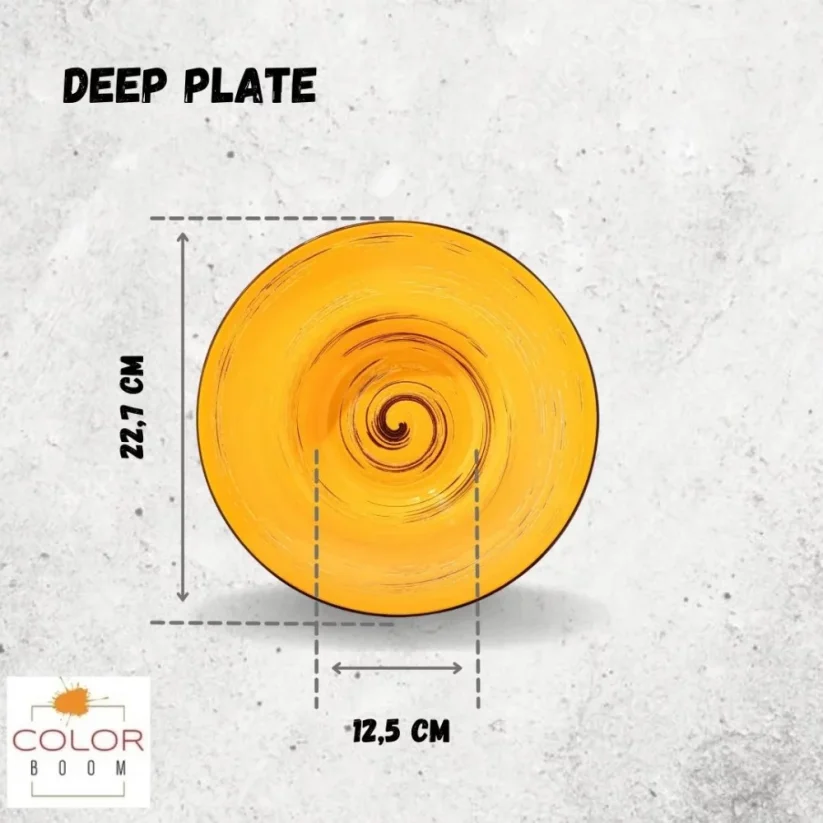 WILMAX talíř hluboký 22,5cm 1100ml - balení 3ks barva žlutá