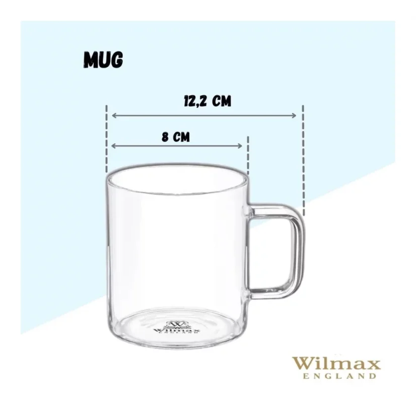 WILMAX termohrnek z borosilikátového skla 400 ml, balení 1 ks