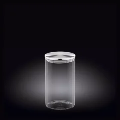 WILMAX dóza z termoskla 1100 ml, čiré sklo s nerezovým víčkem, 10x17,5 cm