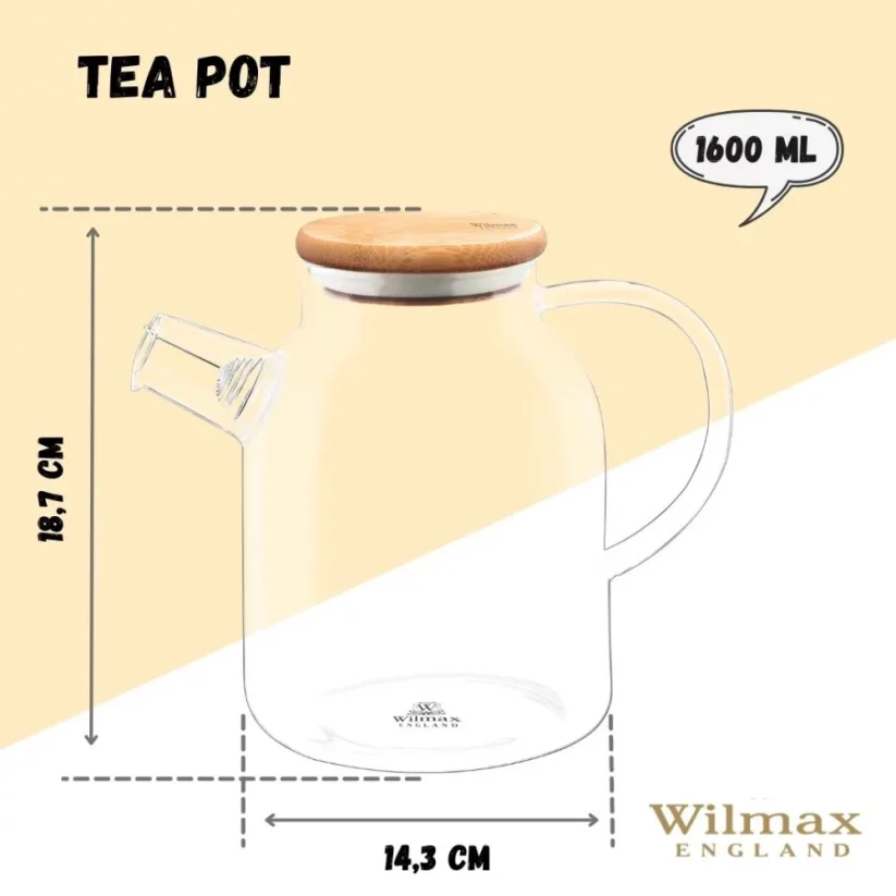 WILMAX konvice z termoskla 1600ml