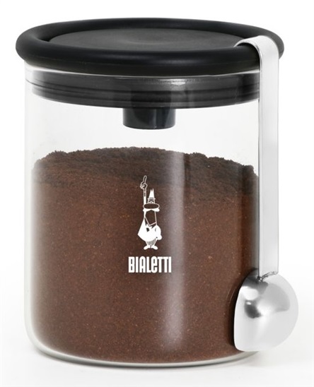 BIALETTI SKLENĚNA NÁDOBA NA KÁVU S MOKA VÍČKEM 250g