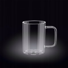 WILMAX Taza de vidrio termo de doble pared de 400 ml