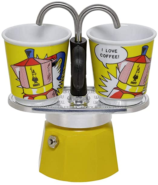 BIALETTI MOKA KONVIČKA SET MINI EXPRESS "R" na 2 Šalky LICHTENSTEIN + 2 HRNKY